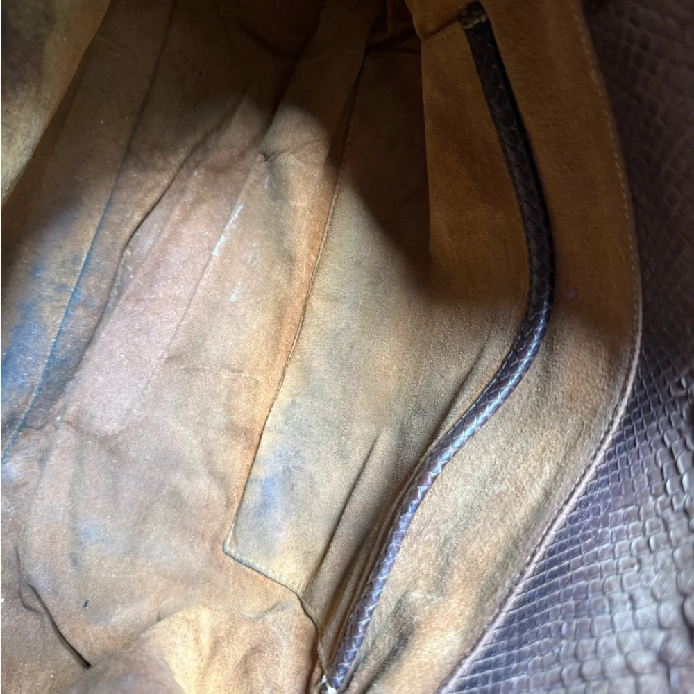 Carlos Falchi Brown Large Python Skin Clutch